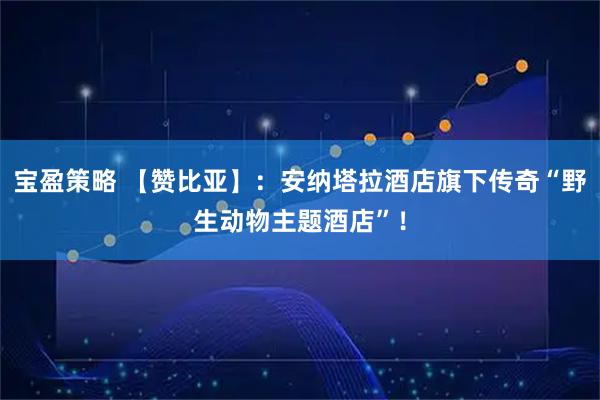 宝盈策略 【赞比亚】：安纳塔拉酒店旗下传奇“野生动物主题酒店”！