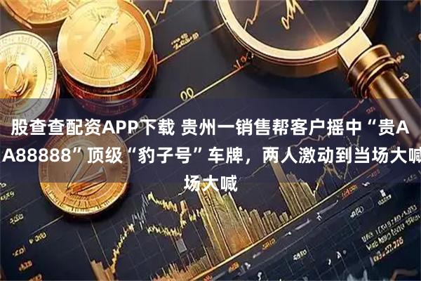 股查查配资APP下载 贵州一销售帮客户摇中“贵A·A88888”顶级“豹子号”车牌，两人激动到当场大喊